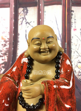 品茶佛陶瓷摆件石湾公仔