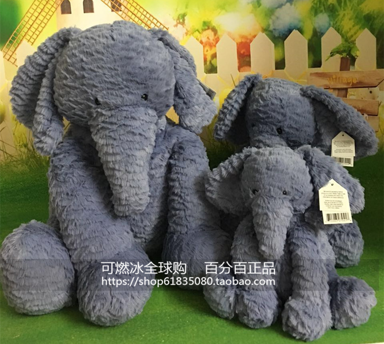 现货 英国Jellycat授权正品 Fuddlewuddle Elephant波浪象 小蓝象