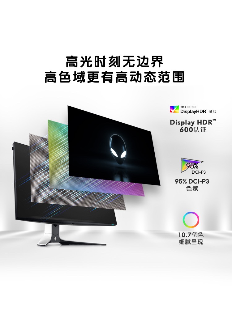 ALIENWARE外星人27英寸2K显示器电竞游戏280hz高刷显示屏AW2723DF-图1