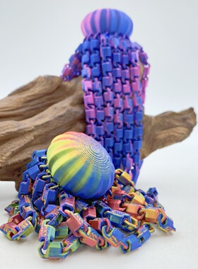 跨境新款3D打印水母仿真动物手办关节可动家居装饰品摆件儿童玩具