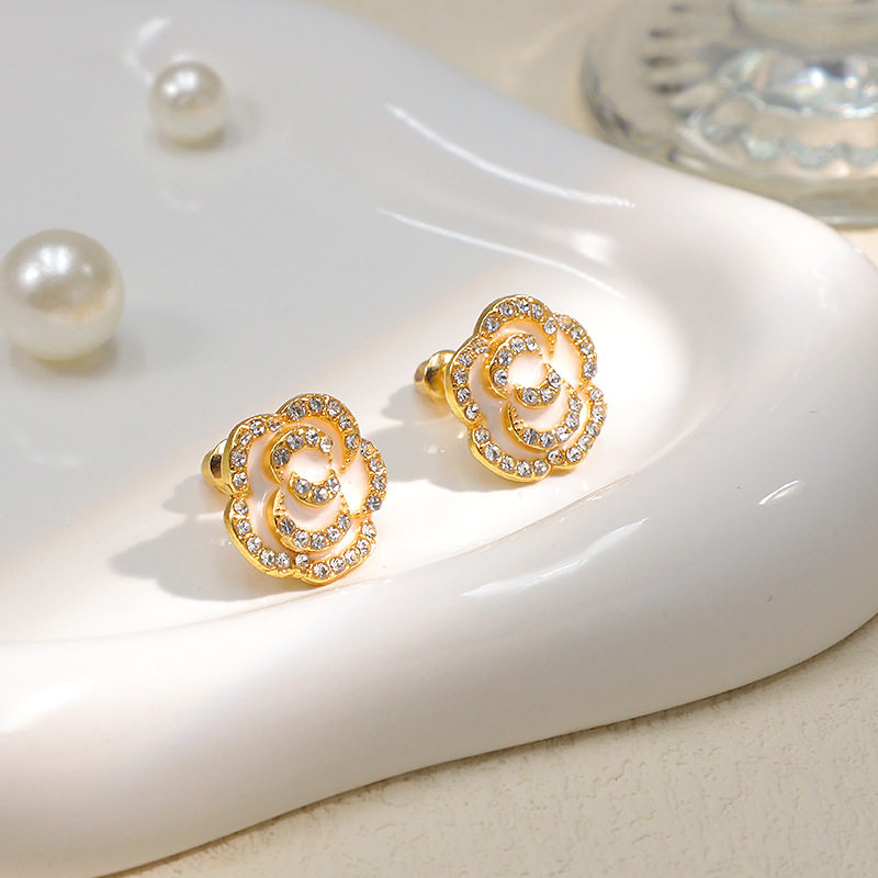 轻奢高级感吸睛微镶黑色玫瑰耳钉小巧冷淡风气质时尚百搭耳饰女款,淘宝优惠券,粉丝福利购,淘宝优惠卷