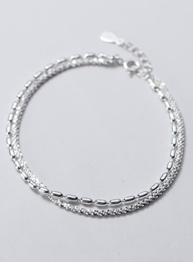 布铃925银双层转运珠手链轻奢