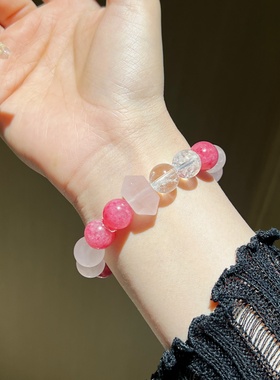 「洛可可」天然粉水晶蔷薇辉手链