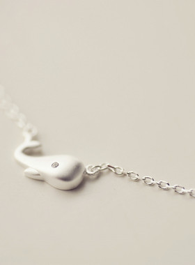 鲸鱼项链女生简约S925纯银