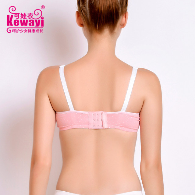 Kewa clothes new girl bra vest type no rims developmental period student underwear printed full cup bra cotton