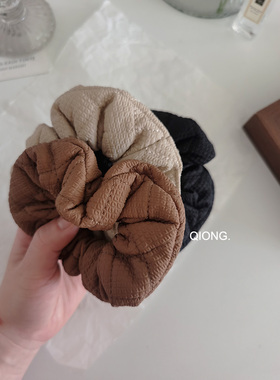 大肠发圈羽绒棉韩系菱格纹发饰