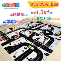 Large number of children Urban Transport Scene map Toys car road car Road parking Crawling Game Mat