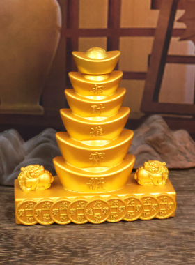 招财进宝元宝转转摆件沙金色玄关收银台桌面摆件招财开运开业礼品