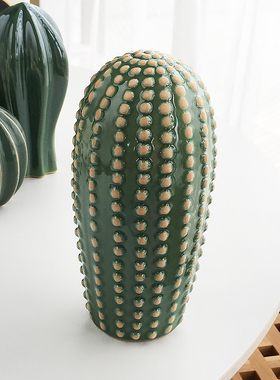 外贸订单  北欧风现代居家创意仙人掌陶瓷装饰品民宿家居玄关摆件