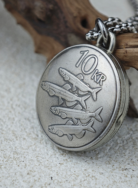 币风堂铜吊坠冰岛10克朗硬币盒子
