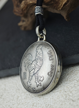 【币风堂】利比里亚生肖鸡硬币照片记忆盒子吊坠挂件圣诞节礼物