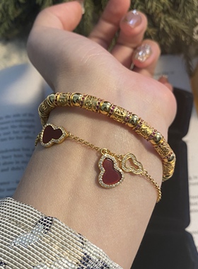 Siaon  六字箴言古法排钻手链S925纯银镀金手串轻奢小众设计中式