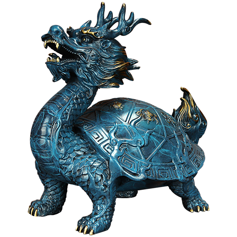 《八宝龙龟》铜龙龟摆件全铜招财客厅八卦龙头龟神兽家居装饰礼品