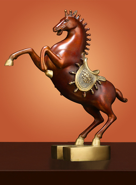 一战成名招财黄铜生肖马摆件礼物