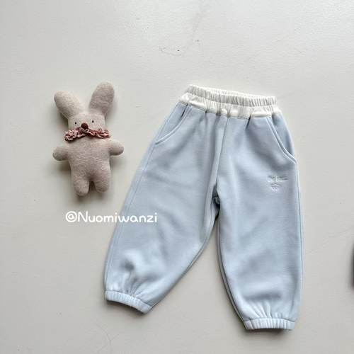 糯米丸子儿童卫裤2025年冬款韩系裤腿收口字母加绒卫裤 - 图3
