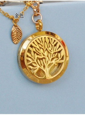 定制照片项链纯色生命树情侣1对钛钢个性镂空吊坠创意送闺蜜礼物