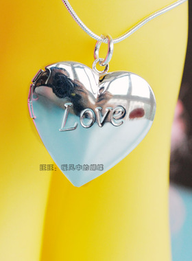 diy925银照片爱心形相框礼物吊坠