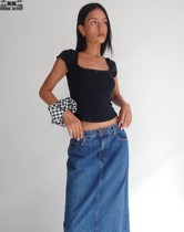 Motel Rocks womens clothing UK straight mail UO new pint BOVILLO black lox knit blouse