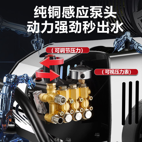 黑猫超高压洗车机220V商用清洗机大功率洗车店养殖厂强力工业水泵 - 图2
