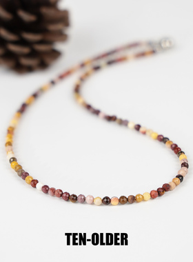 新中式天然蛋白石磁扣项链多巴胺小米珠锁骨链小众设计choker