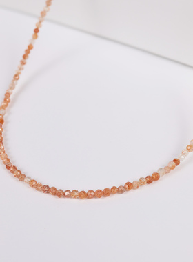 天然金太阳石磁吸扣项链