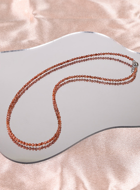 新中式金砂石磁吸扣项链极细小米珠锁骨链马年配毛衣choker颈链