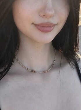 拾年书生天然水晶黑金超项链链女挂脖时尚轻奢简约款