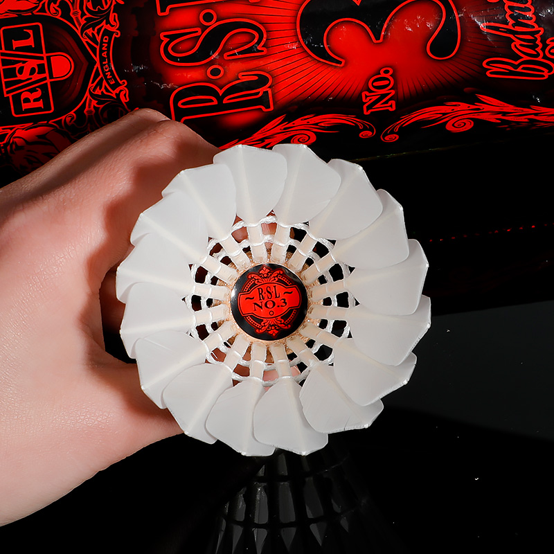 正品RSL亚狮龙3号羽毛球耐打飞行稳定全圆羽毛12只装训练比赛用球 - 图1