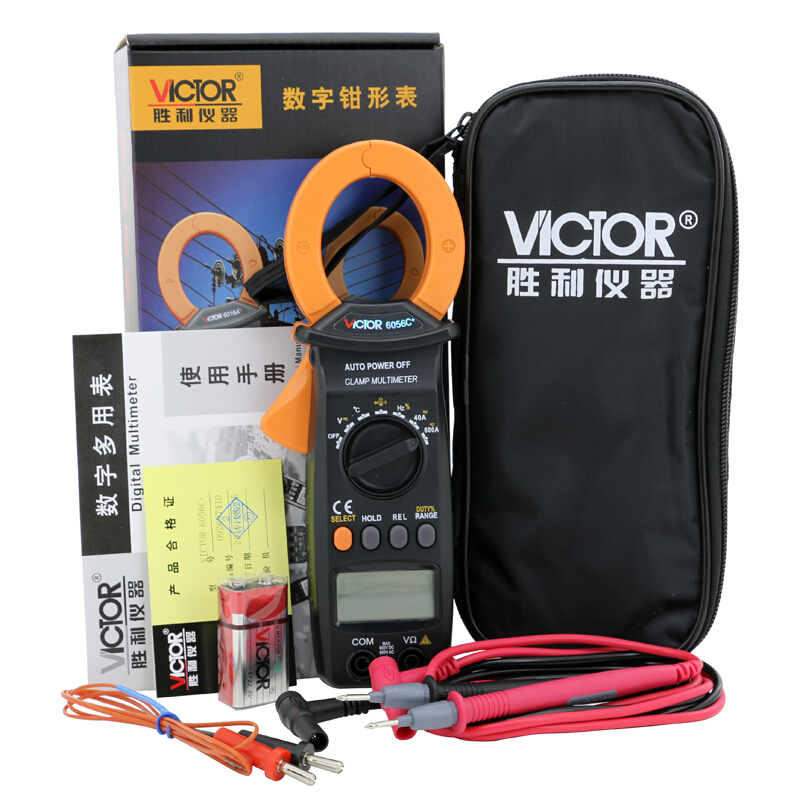 VICTOR胜利VC6056C+数字钳形表交直流600A钳形表测电容/频率/温度-图0