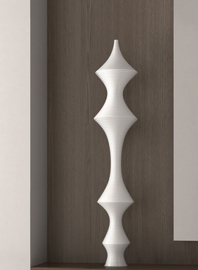 螺纹落地艺术摆件高级感诧寂风雕塑意式展示架玄关立柱装饰品