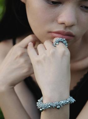 手工编织圆珠复古蕾丝手链手镯