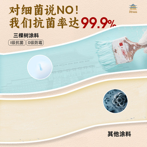 三棵树云粹内墙墙漆涂料乳胶漆室内家用自刷油漆白色刷墙漆墙面漆 - 图2