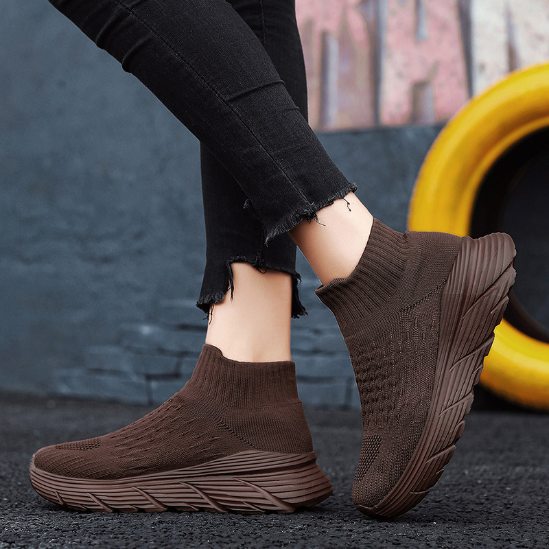 26春夏新款飞织网面情侣鞋跨境大码46厚底袜子鞋男女运动休闲潮鞋,淘宝优惠券,粉丝福利购,淘宝优惠卷