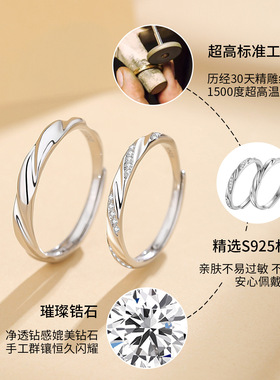 摩天轮现货批发S925爱意永恒时尚情侣戒指小众轻奢高级感跨境热卖