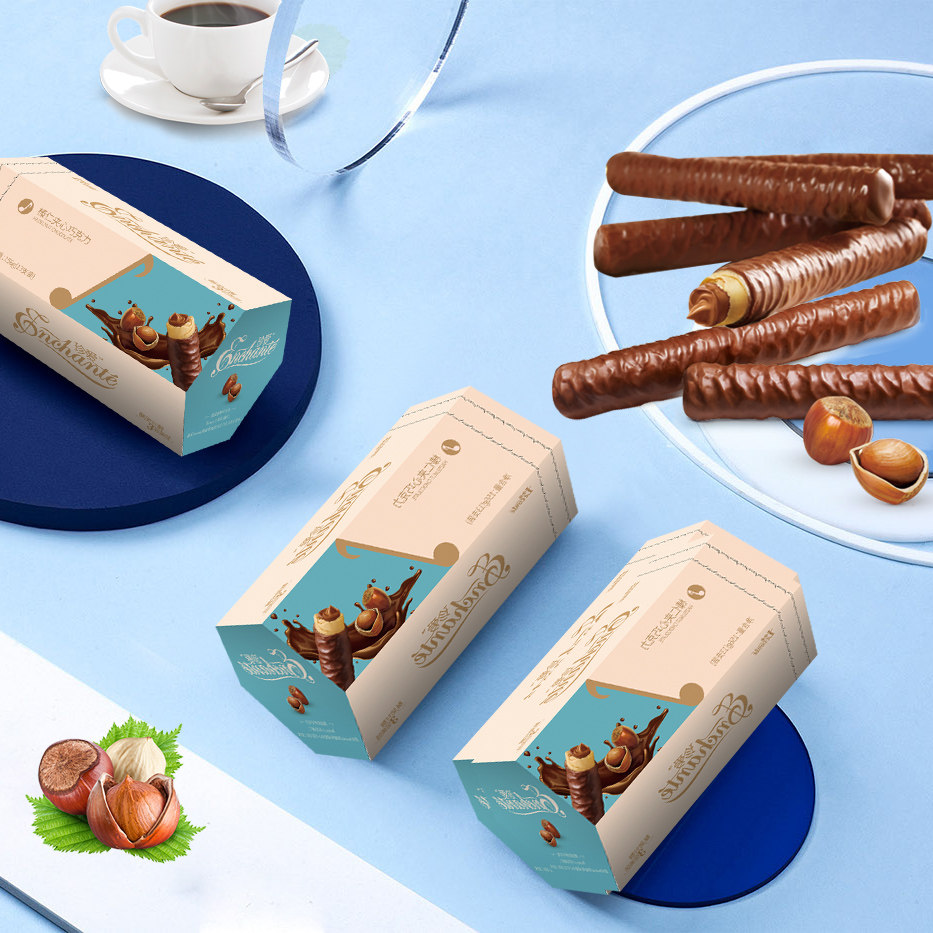 (建议拍两件)金帝珍爱榛仁夹心巧克力棒156g休闲零食送女友