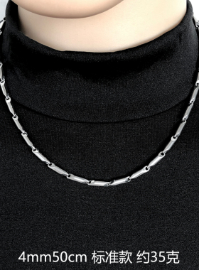 简约精致圣骑士钛钢圆柱链男项链