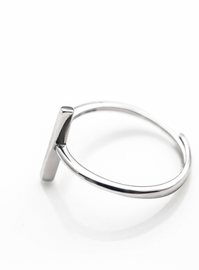 韩版戒指925纯银秀气女一字简约