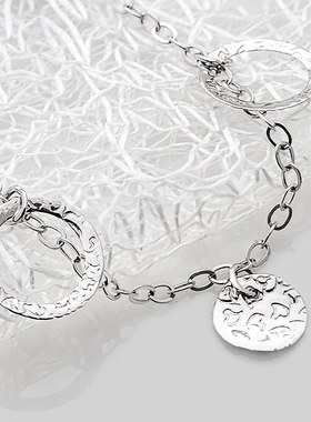 斑驳时光设计感手链925纯银女