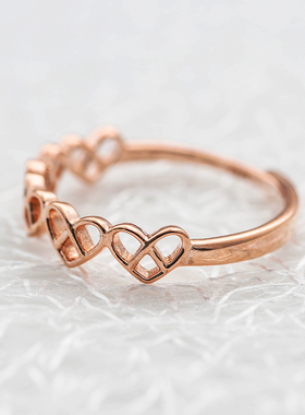 心形女纯银韩版戒指活口可调节