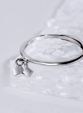 925纯银坠子个性戒指秀气女小众