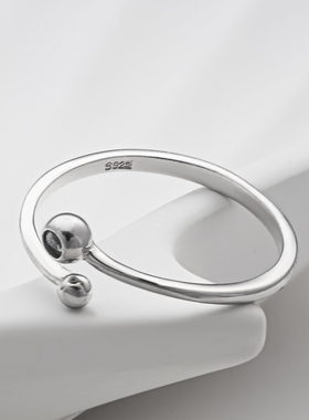 星星女925纯银秀气戒指活口指环