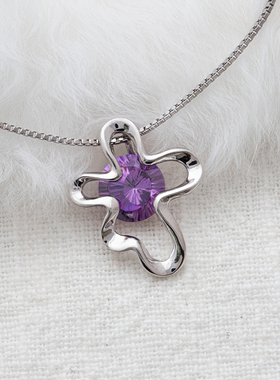 挂坠紫水晶女吊坠黄水晶猫眼