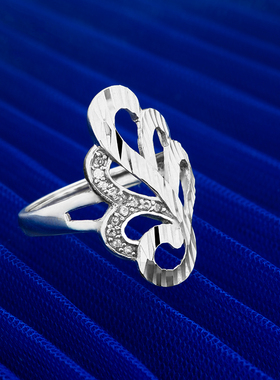 婉约镶嵌925纯银食指戒指日韩女