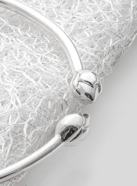 莲花蕾细手镯S990足银清新文艺女