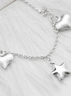 心与星语手链925纯银拉丝高级感