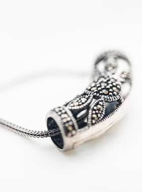 925纯银朋克风复古吊坠