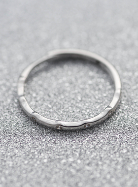 镶嵌戒指925纯银清新女极细活口