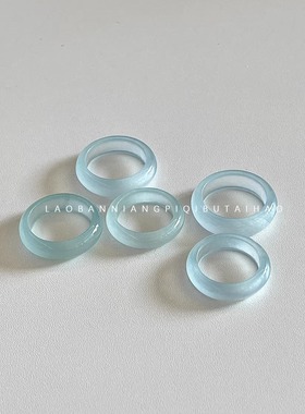 石英岩玉飘花大直径男女同款戒指