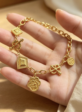 金店同款古法沙金盛世华彩传承华星凝辉手链女复古国潮风手链批发