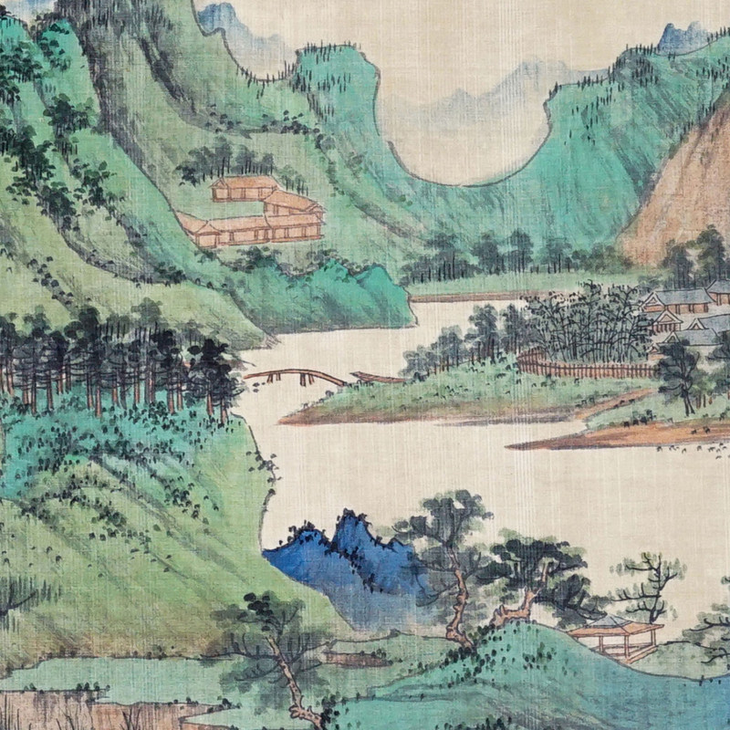 山水画白描底稿工笔画线描临摹可上色练习宣纸稿横幅大幅面画稿子,淘宝优惠券,粉丝福利购,淘宝优惠卷